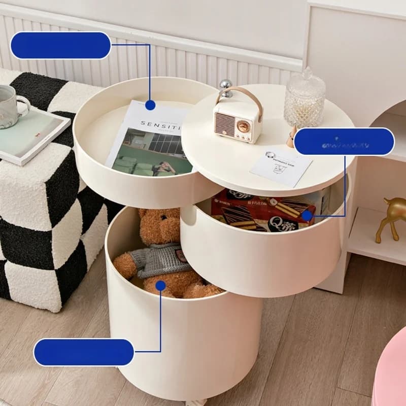 Simple and modern bedside table, living room, movable small cart, side cabinet, small-sized storage cabinet
