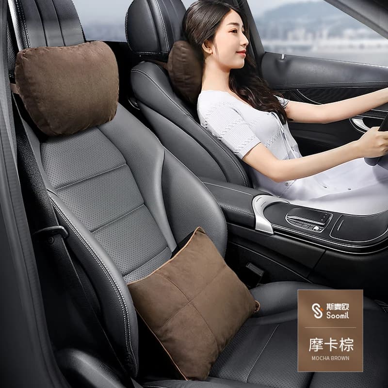 Premium Car Headrest Neck Pillow For Mercedes-Benz Maybach S Class Soft  Adjustable Waist Support Seat Cushion  Automotive Parts