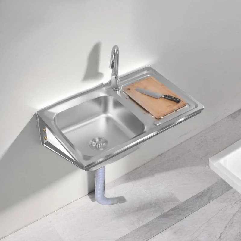 Stainless steel sink hanging wall sink platform support frame fruit cutting platform vegetable basin