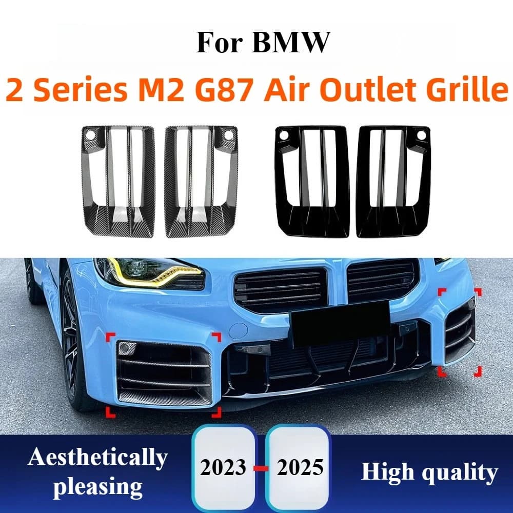 Front Bumper Canards Trim For BMW 2 Series M2 G87 2023+ Exterior Sticker Tuning Parts Upgrade Kit Body Trim Modification