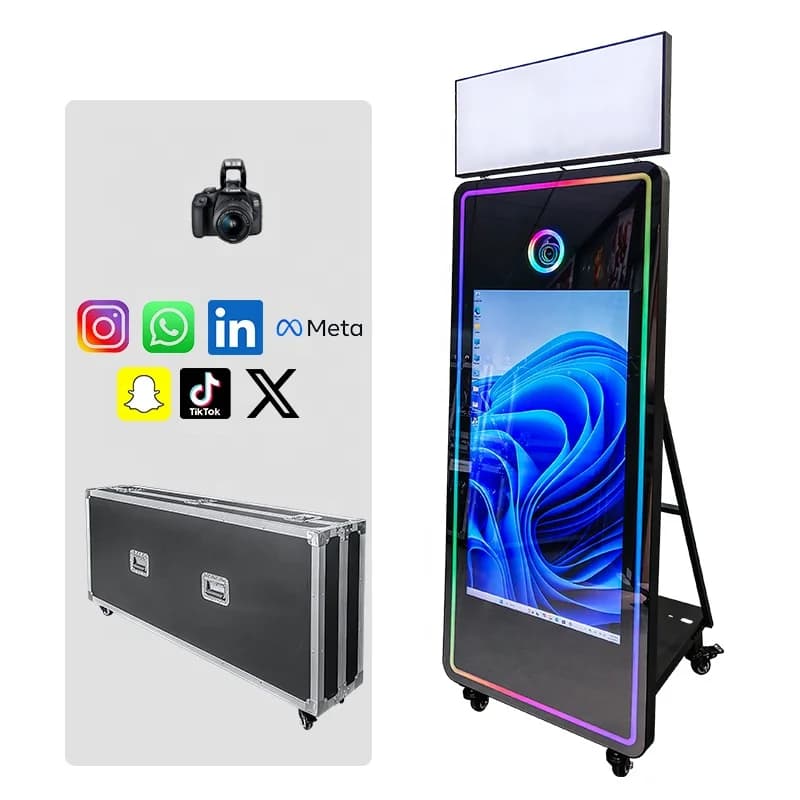 70-Inch mirror photo booth machine 43-inch LCD touch screen party wedding selfie magic mirror photo booth