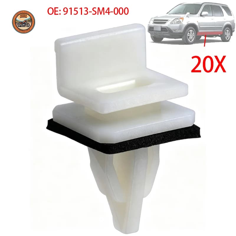 20PCS Side Skirt Sill Seal Panel Mounting Trim Clips 91513-SM4-000 For Honda Accord CRV Civic Acura CL MDX RL RSX TL TSX Vigor