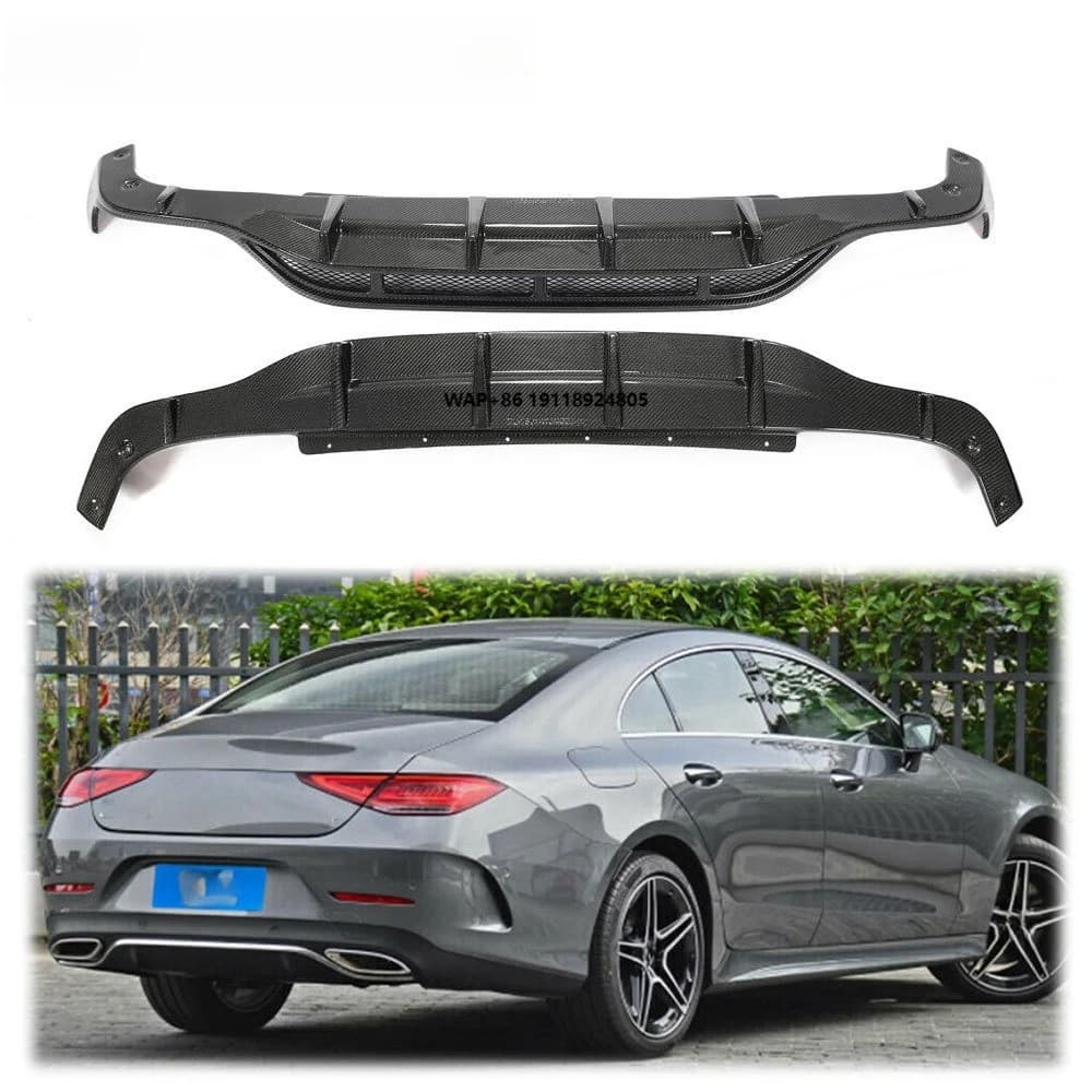 Fits for Benz C257 CLS450 CLS550 Sport 18-20 Carbon Fiber Rear Bumper Diffuser Lip