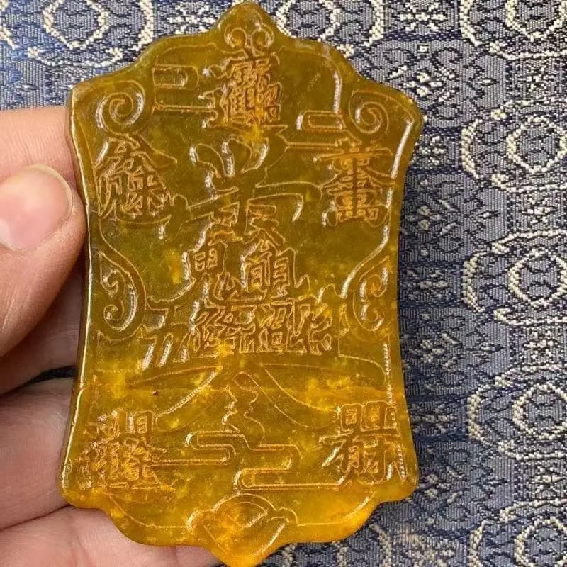 Antique-style handcrafted Xiu carving piece, "Wealth from All Directions" plaque, jade pendant, Zhong Kui