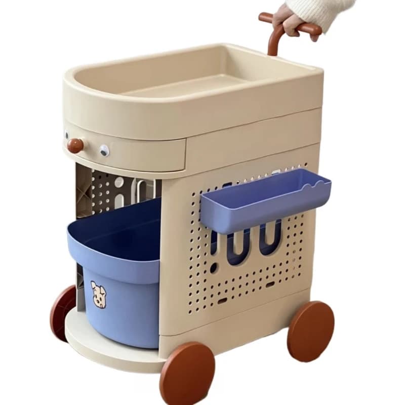 trolley lightweight mobile storage rack multi-layer drawer type  snack schoolbag rack high value