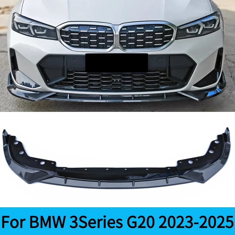For BMW 3 Series G20 G21 2023 2024 2025 Bright Black Front Bumper Protector Lip Chin Splitter Tuning Accessories