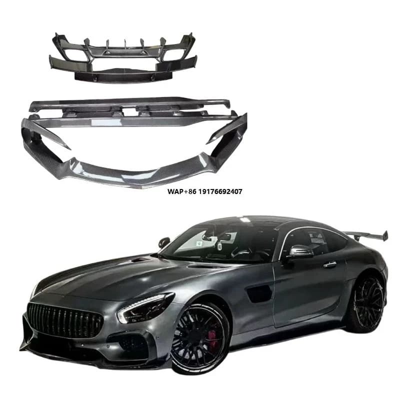 R Style Carbon Fiber Body Kit for  AMGGT Carbon Fiber Front Lip Skirt Rear Diffuser Spoiler
