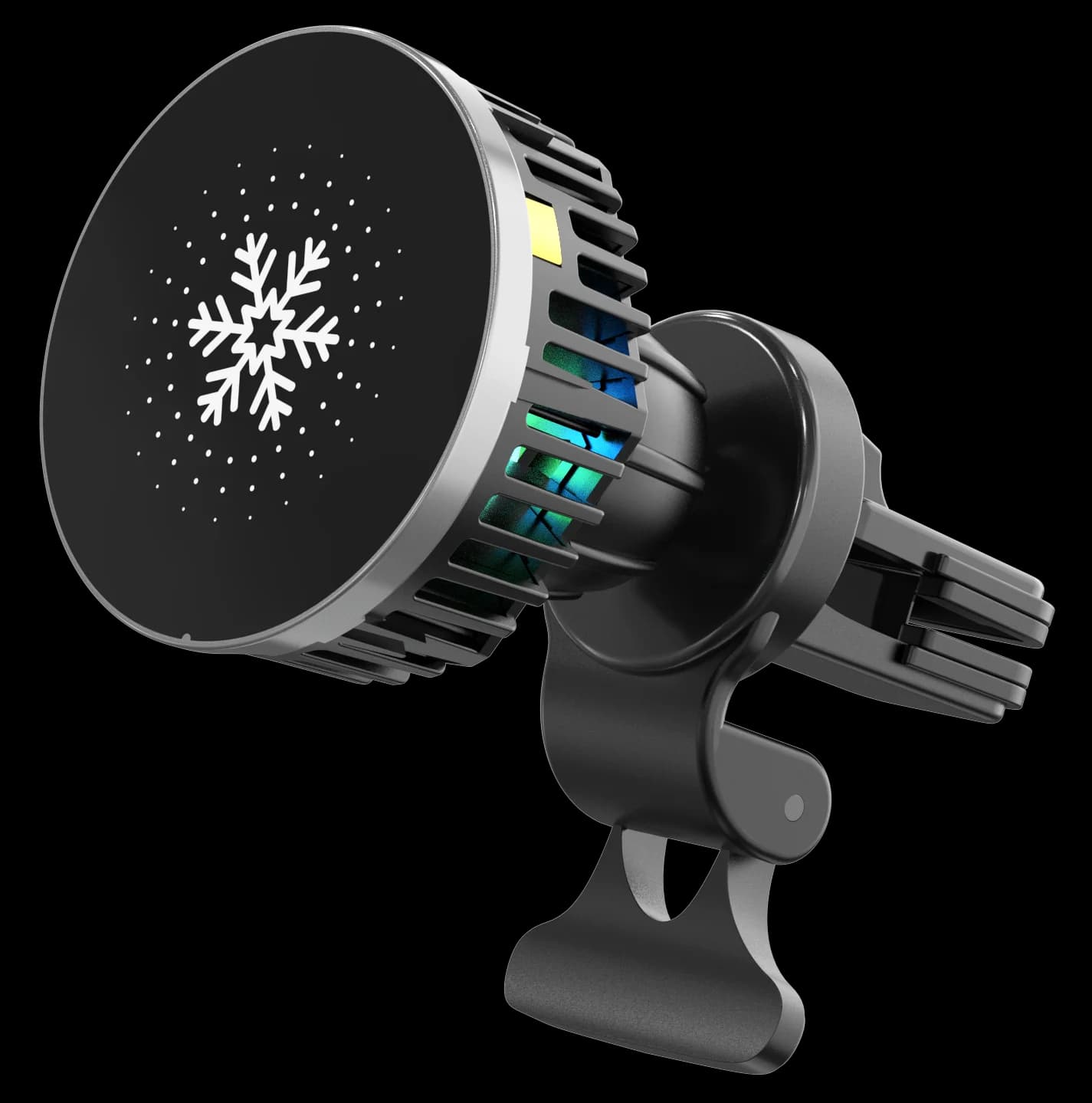 15w Strong Suction Cooling Fan Car Air Vent Charging Magnetic Wireless Car Charger  for Smartphone
