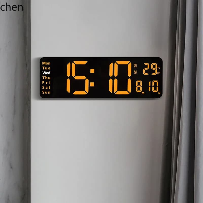 minimalist wall & table clock - large font digital clock with multiple alarm settings - new multifunctional design