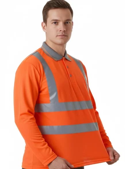 Outdoor Shirt Fluorescent High Visibility Safety Work Shirt Long Sleeve Breathable Work TShirt Reflective Vest T-shirt Quick Dry
