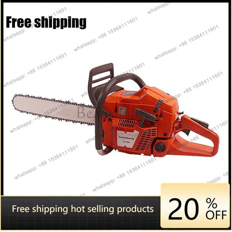 High Power 365 Chainsaw 3.6KW Easy Start Chainsaw 70cc Multifunctional Handheld Logging Saw