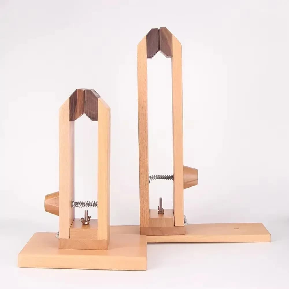 Adjustable Foldable Wooden Clamp Hand Stitching Extended Base Plate Leathercraft Wooden Clip Anti-slip Wood