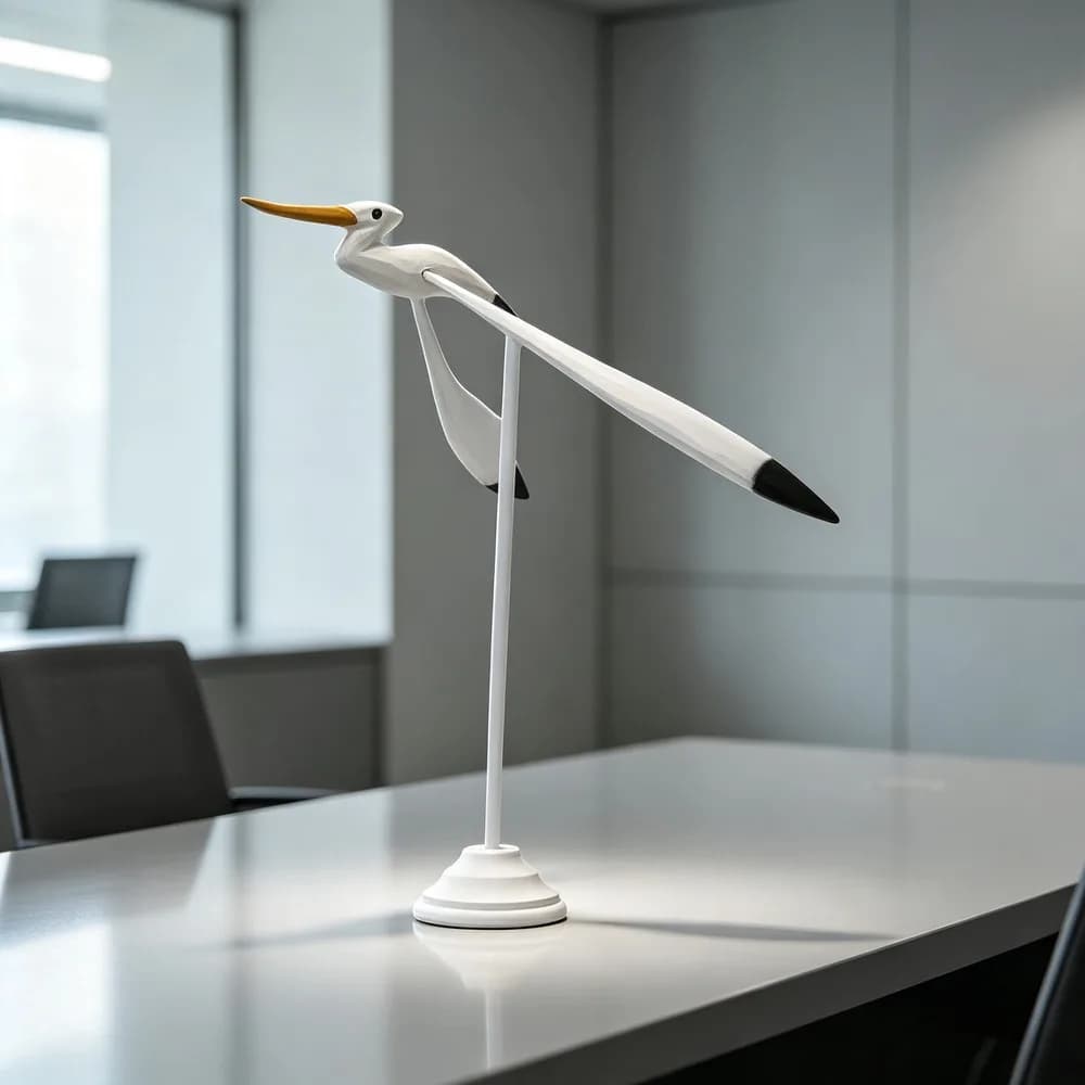Modern Art Wooden Balancing Seagull Decoration Handcrafted Desktop Statue For Office Study Living Room Table Display Home Decor