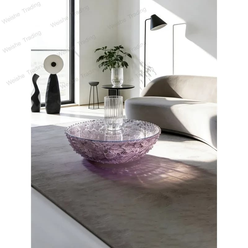 Light luxury transparent coffee table'living room club creative high-end color coffee table