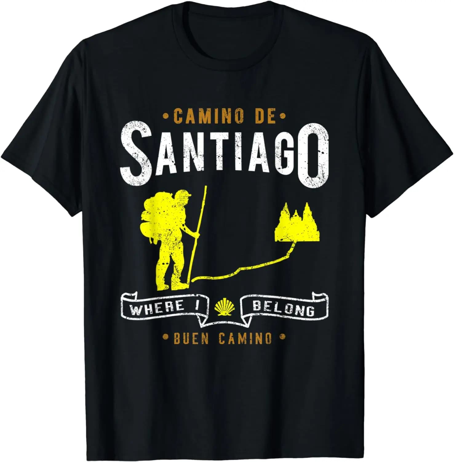 Camino De Santiago Buen Peregrino Compostela Spain St James T-Shirt 100% Cotton O-Neck Summer Short Sleeve Casual Mens T-shirt