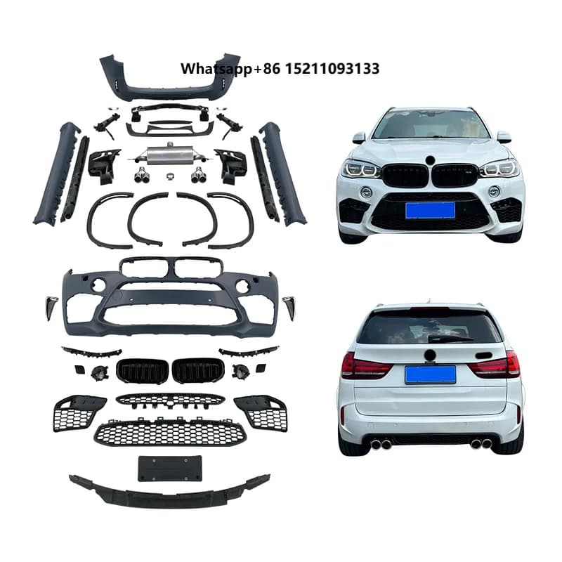 2013-2018 F15 Upgraded Body Kit with Front Bumpers Rear Bumpers Front Engine Hood Tail Throat Fog Light Cut-Outs