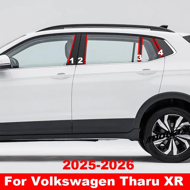 Car Window Pillar Posts Door Trims Molding for Volkswagen VW Tharu XR 2025 2026 Anti Scratch Stickers Car Exterior Accessories