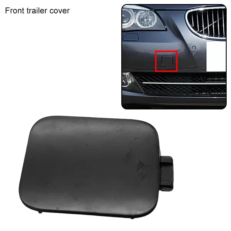 For BMW 5 Series E60 E60LCI 2003 2010 Car Front Bumper Tow Hook Cover Cap Compatible PN 51117111787 Durable ABS Auto Exterior Ac