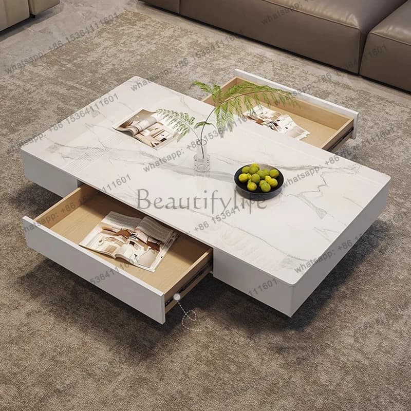 LD Decoration Luxury Coffee Table Modern Living Room Storage Designer Organizer Side Table Writing Meubles  Furniture