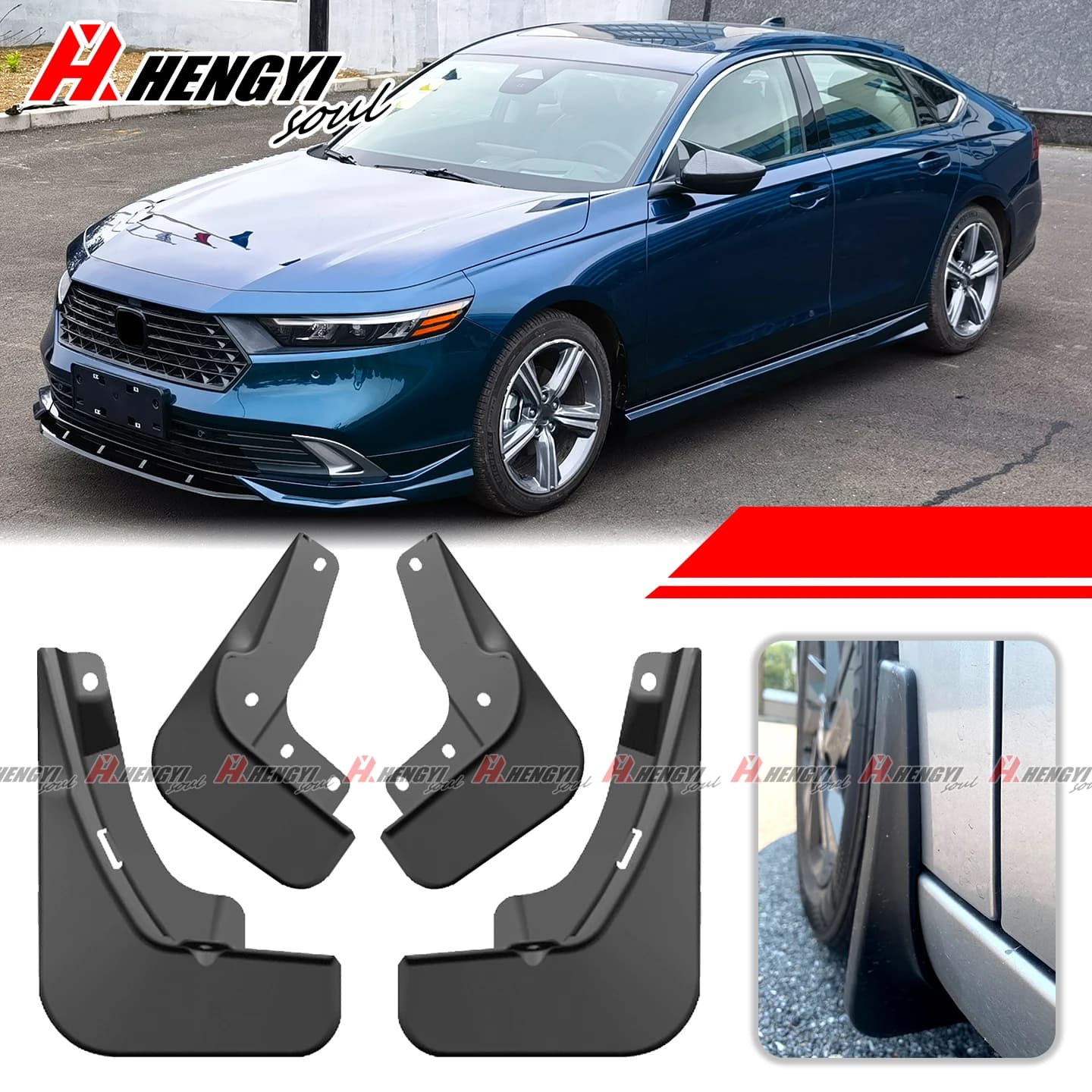 1 Set Car Mud Flap for Honda Accord Sedan 2023+ Mudguard Splash Guard Fender Mudflaps Auto Accessories