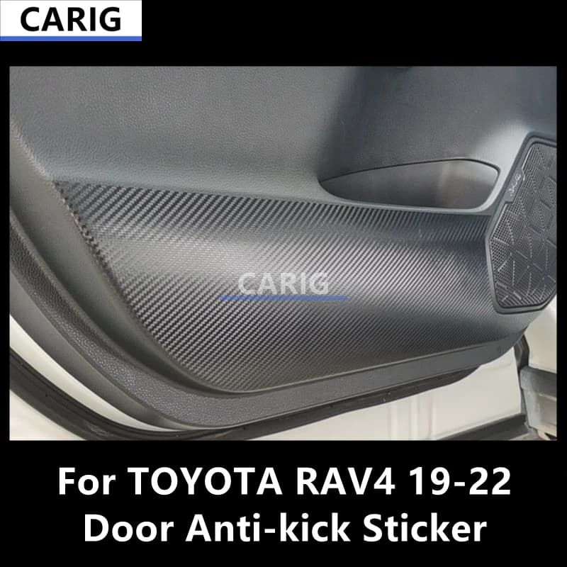 For TOYOTA RAV4 19-22 Door Anti-kick Sticker Modified Carbon Fiber Interior Car Film Accessories Modification