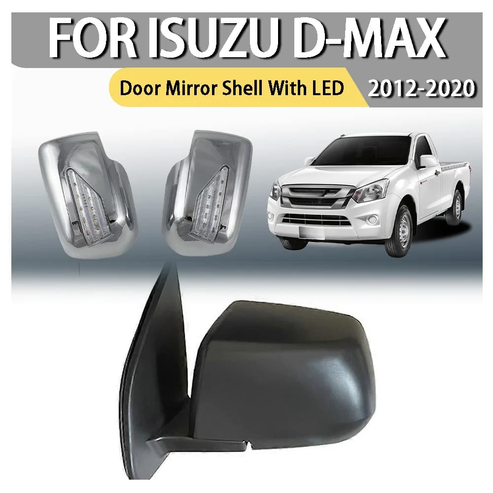 Chrome Car Accessories Door Mirror Covers With Led Light Trim For Isuzu Dmax D-max 2012 2013 2014 2015 2016 2017 2018 2019 2020