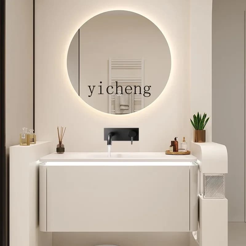 BB  hole ceramic integrated basin bathroom cabinet solid wood concealed into the wall drainage washbasin washbasin  combination