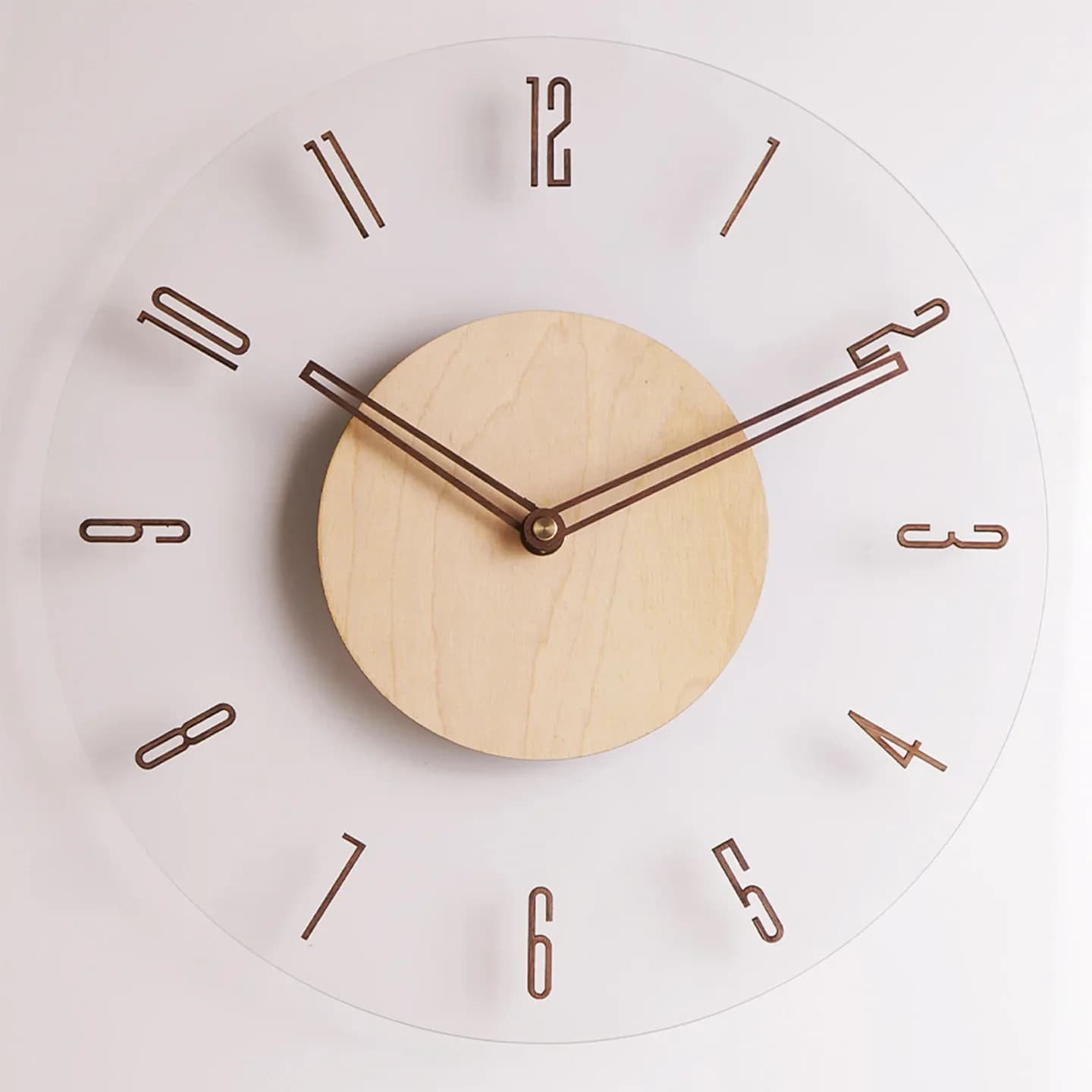 Solid Wood Wall Clock, Simple Elegant Minimalist Decorative Silent Hanging Clock, Creative Home Wall Ornament For Living Room