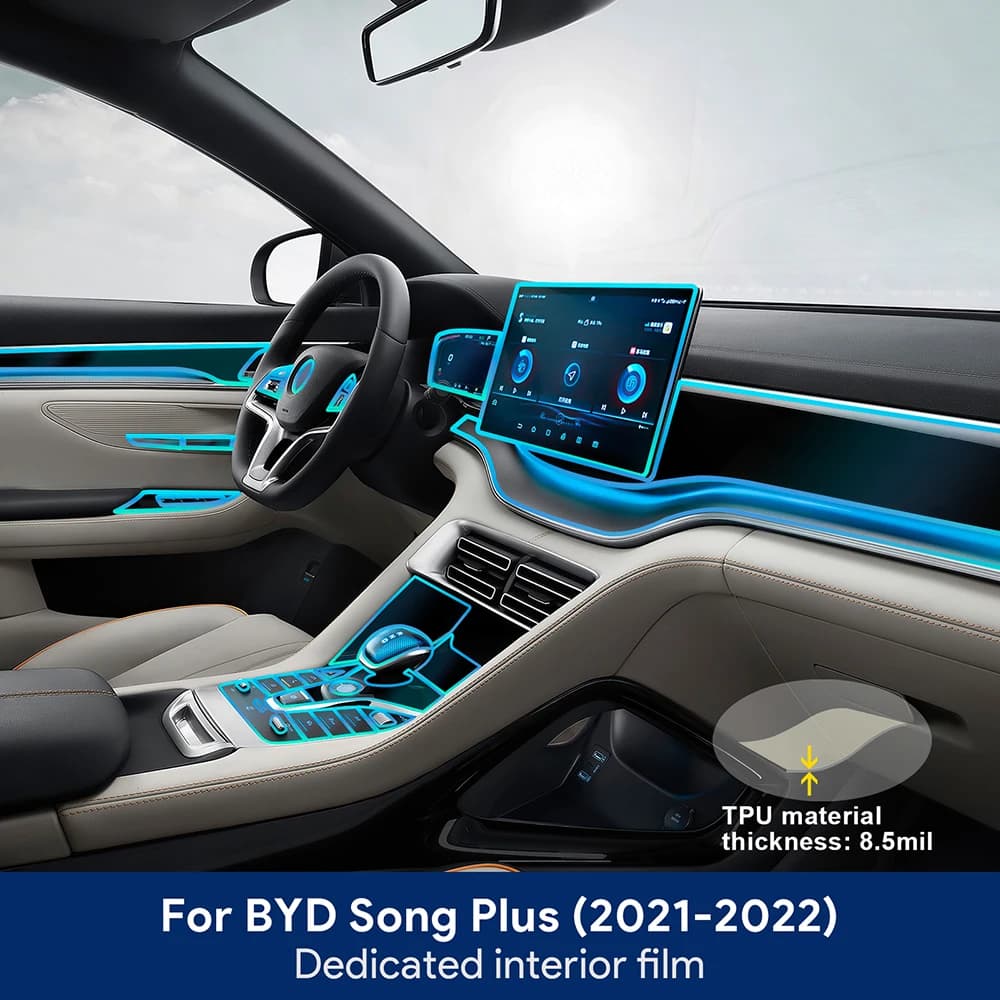 Interior Car Center Console Navigation Screen Instrument TPU Protective Film For BYD Seal U Sealion 6 Song Plus DMI EV 2021-2024