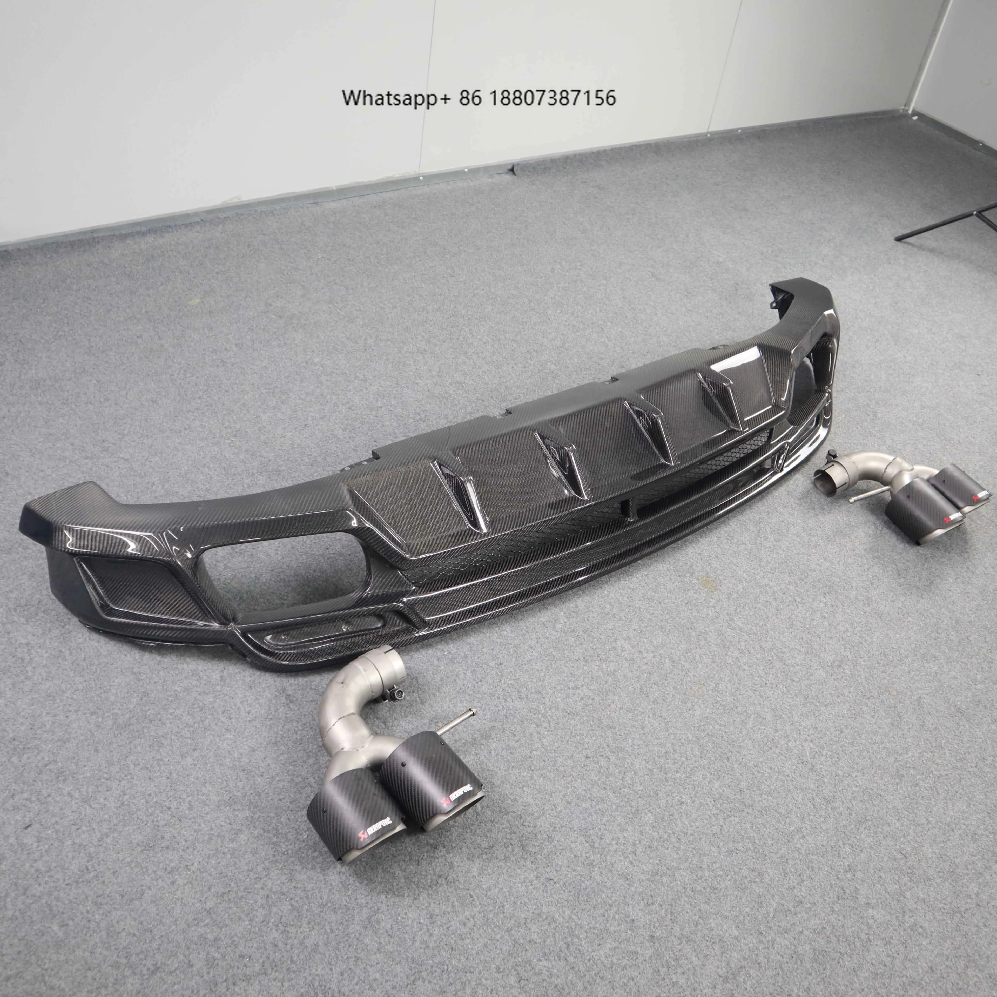 Newest Design Carbon Fiber Rear Diffuser forJaguar E-pace Rear Bumper Lip with Tips Perfect Fitment