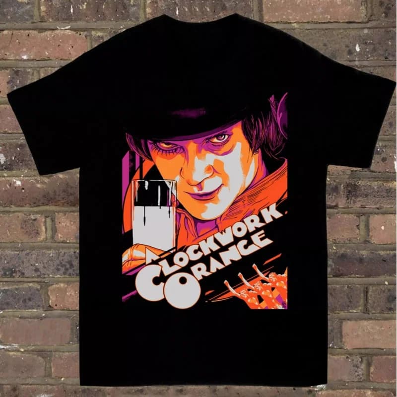 0423 Vintage 90's A Clockwork Orange Horror Gift t shirt 100% cotton Short Sleeve Graphic Clothes All size tops S-6XL