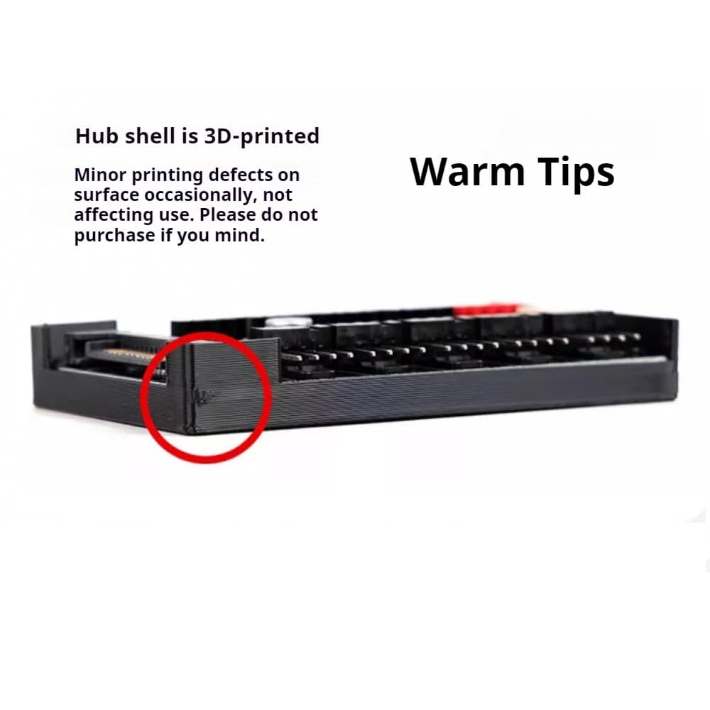 PWM 4-wire Fan Hub Supports PWM Temperature Control 10-port Controller 4-pin SATA Power Supply Expansion Box