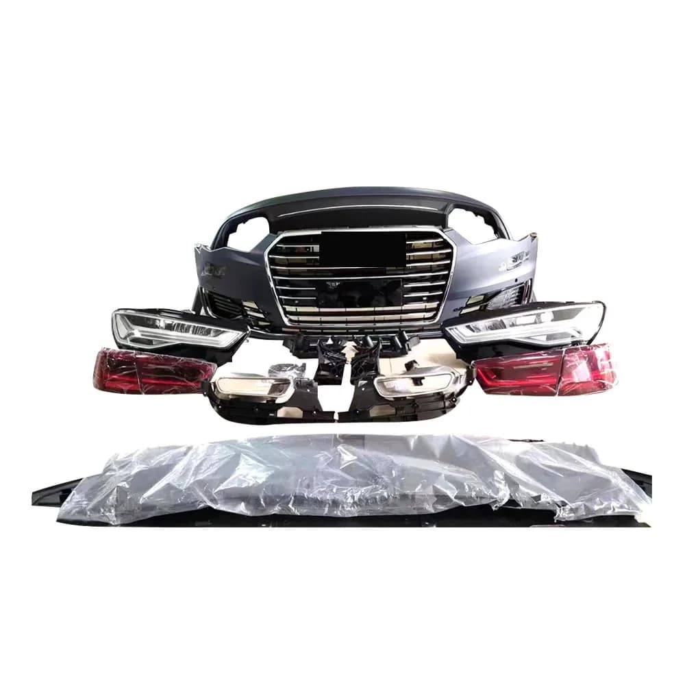 Cc car Car Full Body Kit With Headlamp Tail Light Bumper Grille Exhaust Rear Bumper for A6 C7 Upgrade to S6 RS6 2016 C7PA