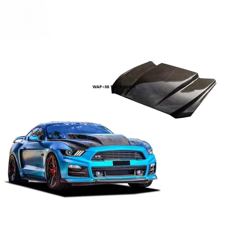 New 15th-17th Generation for Mustang Carbon Fiber Hood Modification with M4 Bolts