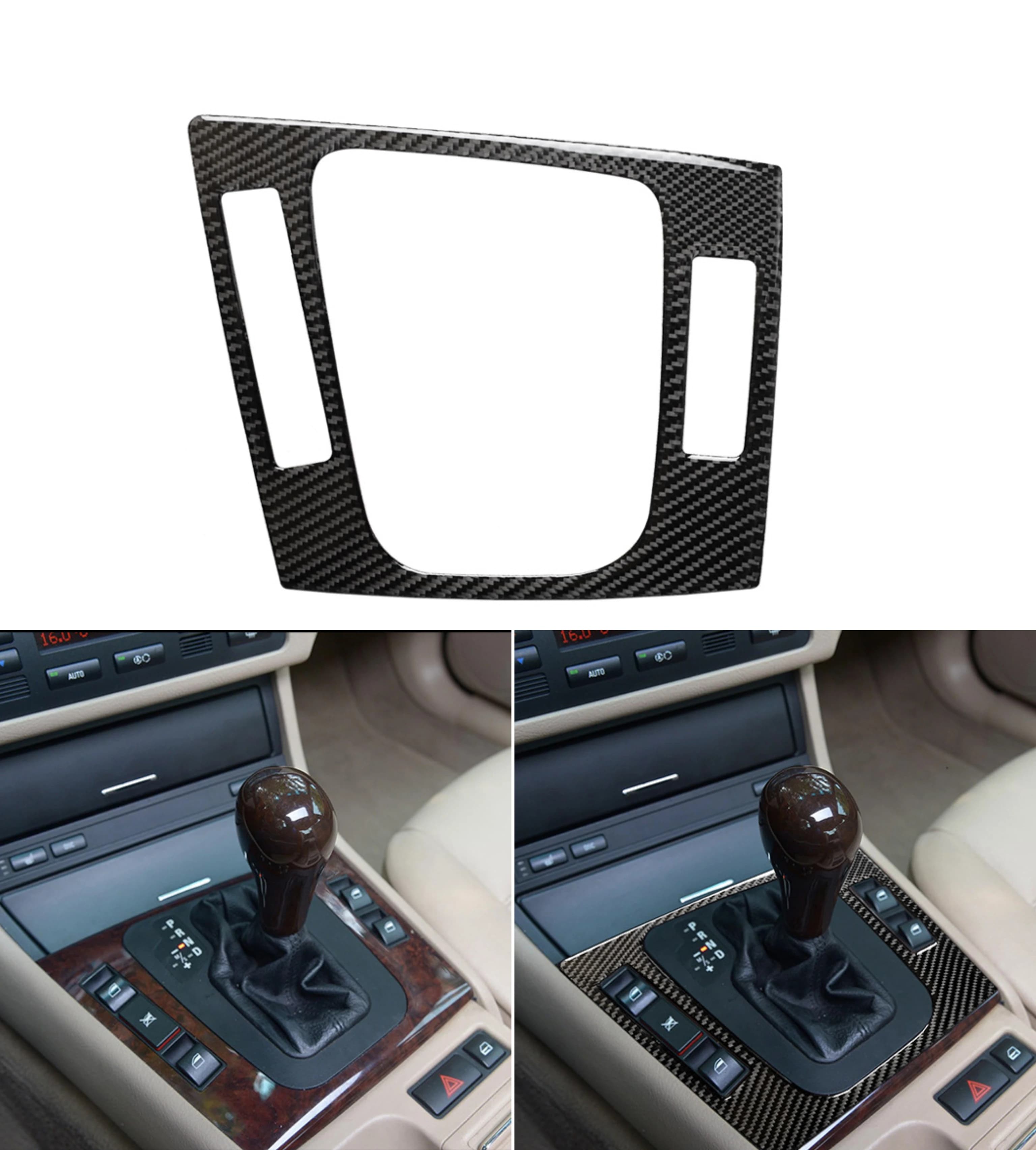 Car Inner Gear Shift Box Panel Cover Trim Sticker Fit   For BMW 3 Series E46 1998-2005  Carbon Fiber
