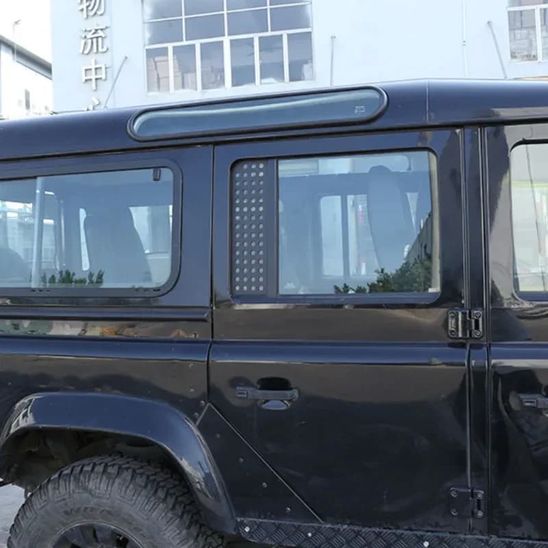 For Land Rover Defender 110 130 04-18 Aluminum Alloy Black Car Window Side Glass Protective Panel Trim Stickers Car Accessories