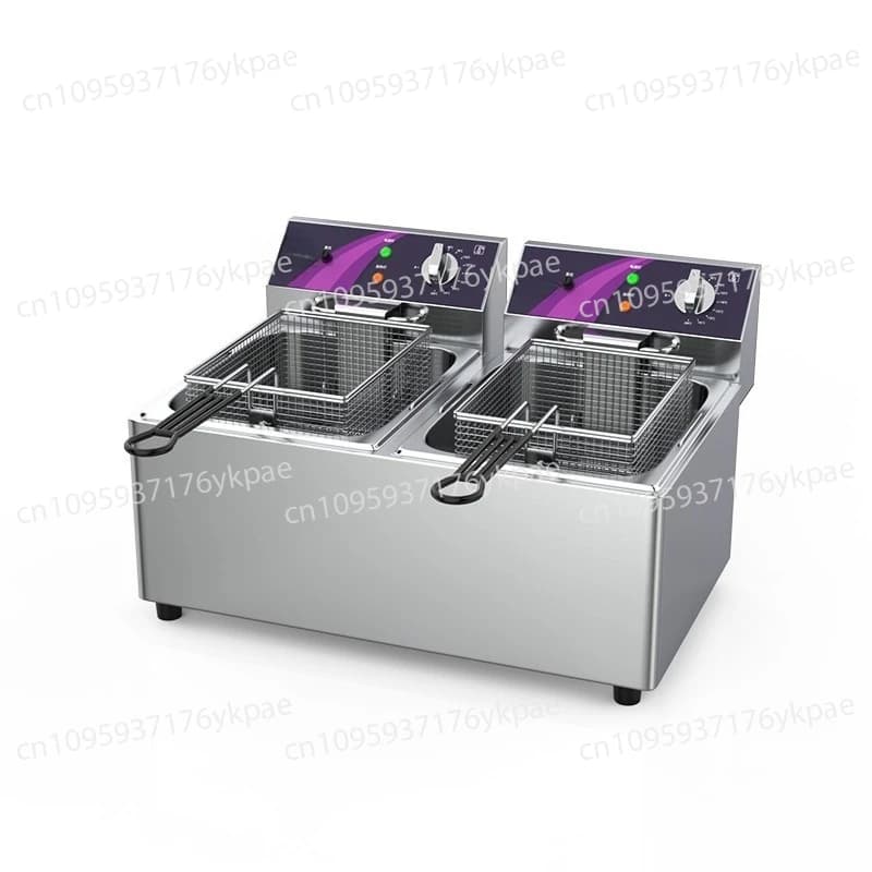 Electric Fryer Commercial Electric  Double Cylinder Large Capacity French Fries Fryer