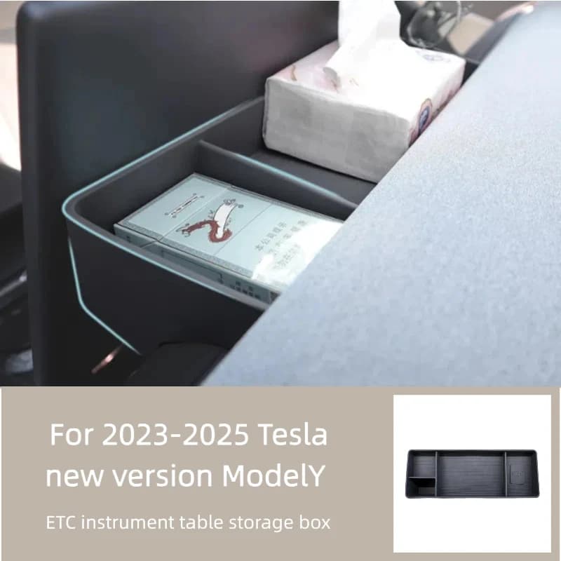 Suitable for 2023-2025 Tesla new version ModelY ETC instrument table storage box central control instrument table storage box