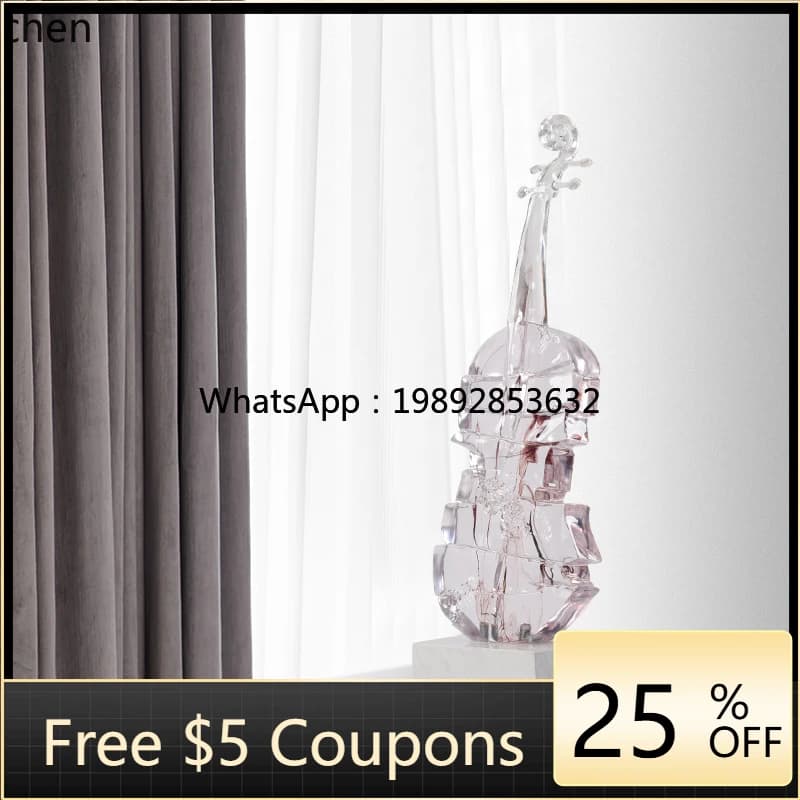 U9 violin sculpture art high-end living room entrance vertical high ornament hotel floor soft decoration