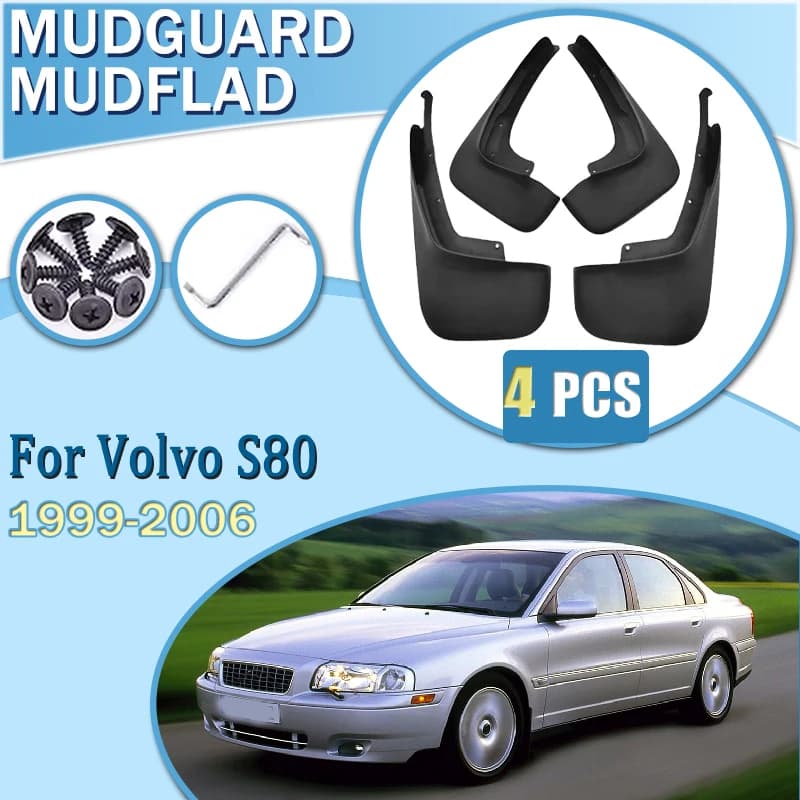 Car Mudflaps Splash 4PCS For Volvo S80 MK1 2004 1999-2006 Flap Front Rear Wheel Fender Flare Mudguard Mud Guard Auto Accessories