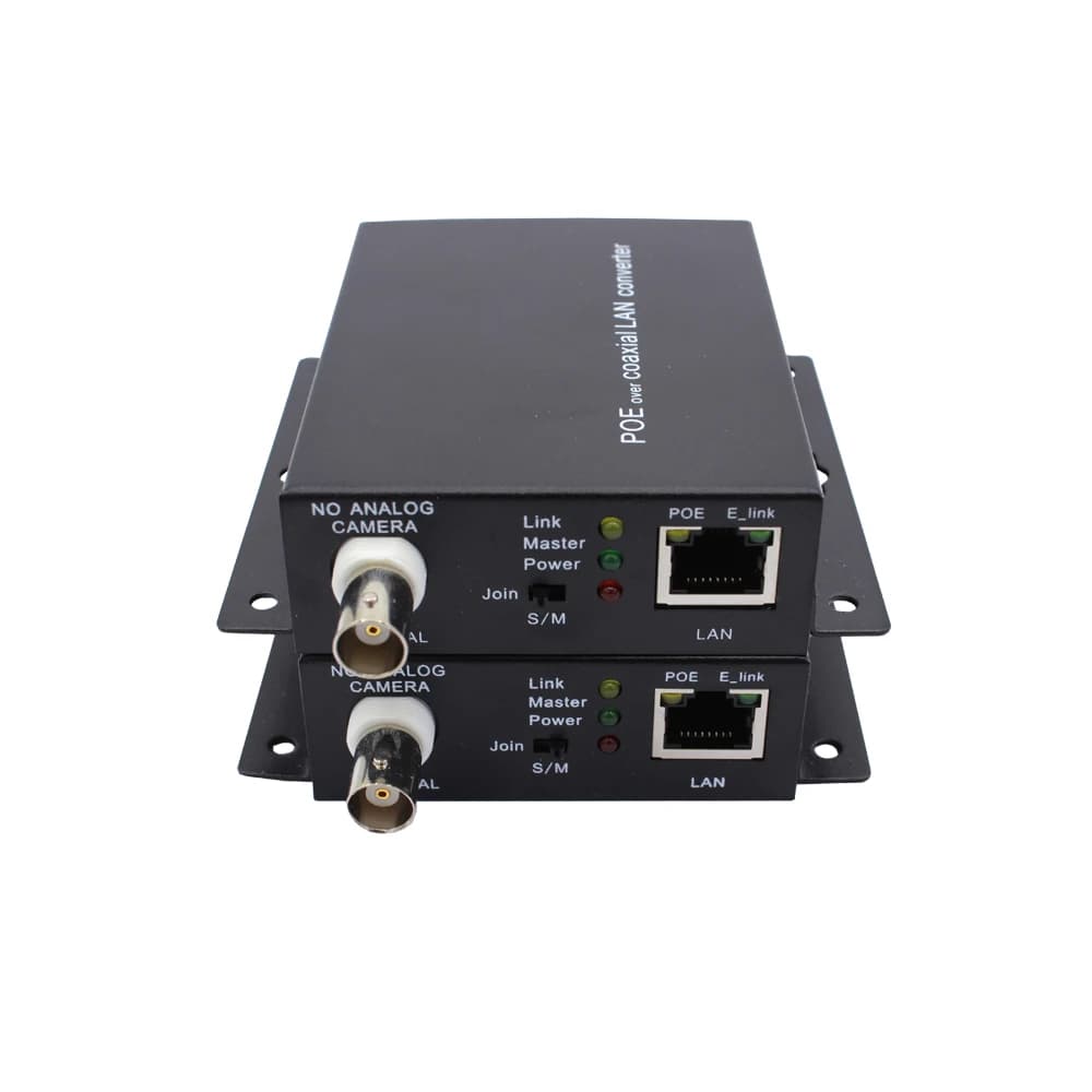 10/100Mbps POE IP over Coaxial Extender POE 30W UTP to BNC Port Converter Max distance 500m