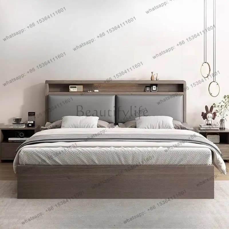 YJ Double Wardrobe Bed Bedside Table Guest House Dressers Mattress Bed Frames Headboards Modern Camas Queen En Oferta Furniture