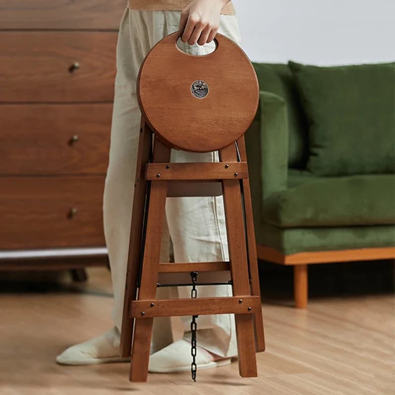 Solid wood multi-functional ladder stool household ladder one stool dual-purpose three-step climbing steps