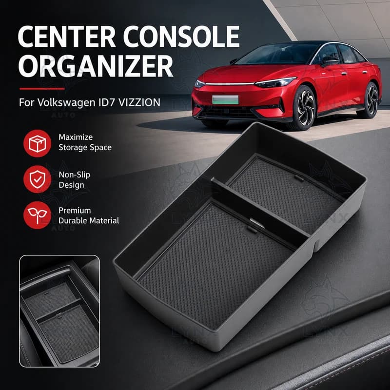 For Volkswagen ID7 VIZZION Center Console Armrest Storage Box Car Organizer Automotive Interior Accessories Modification