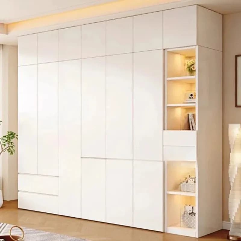 Nordic Elegant White Wardrobe Bedroom Design New Household Storage Wardrobes Organizer Clothes House Guarda Roupa Furniture Home