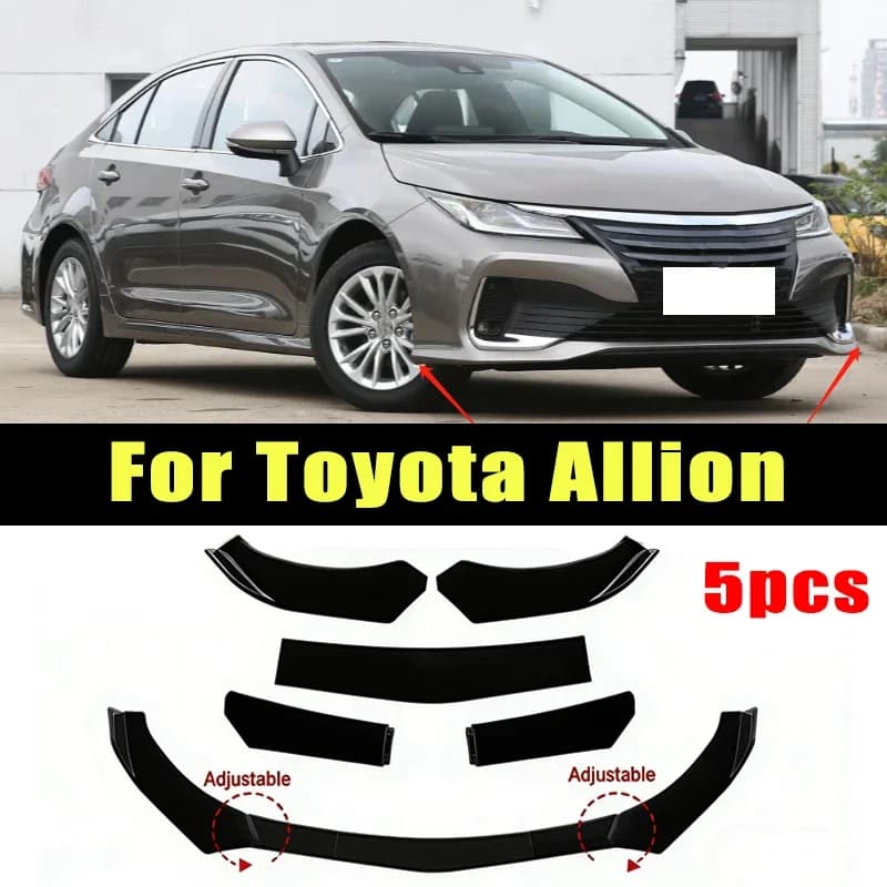 5Pcs ABS Material Universal Car Front Bumper Separator Bumper Lip Body Kit Duck Lip Separator For Toyota Allion Car Accessories