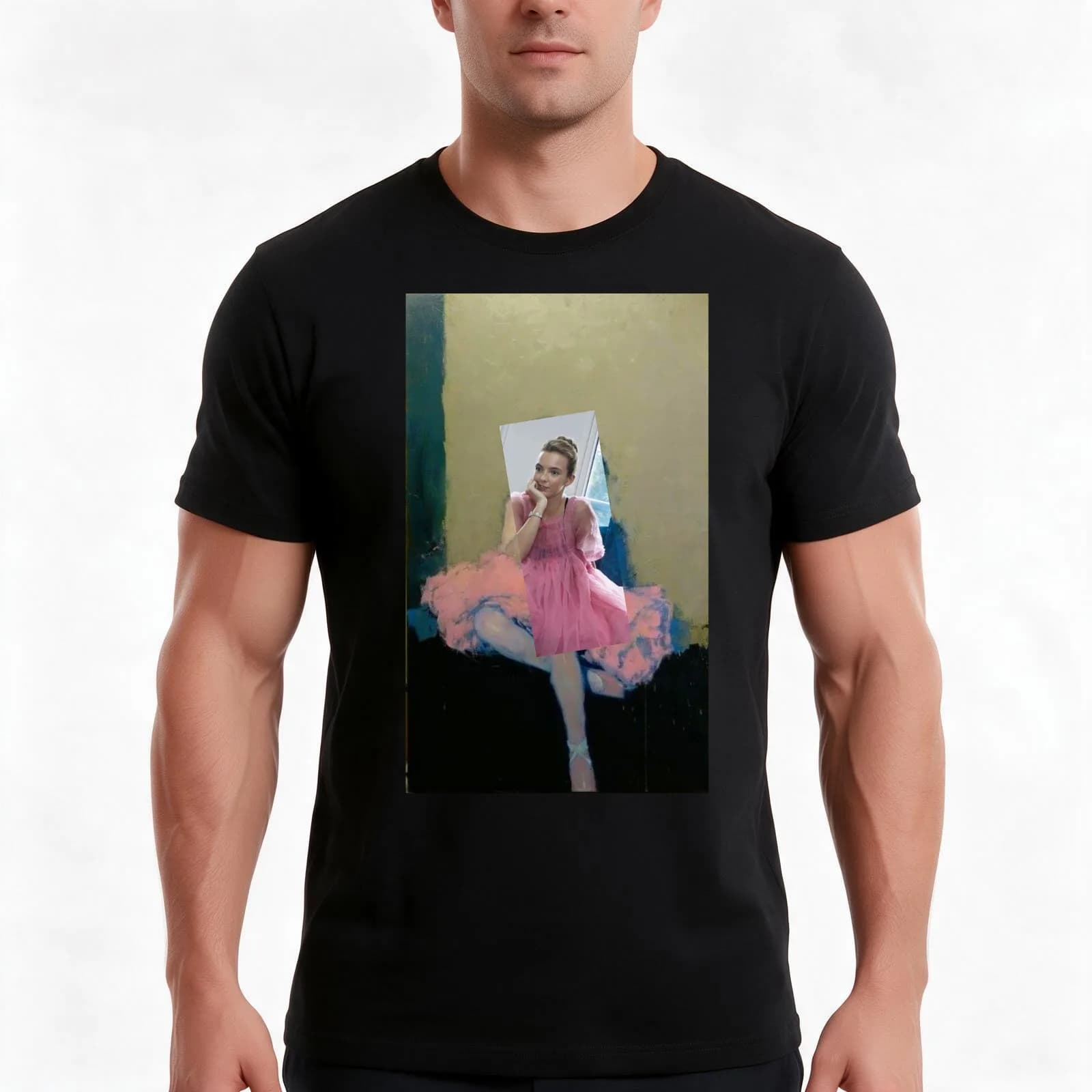 Ballerina Villanelle T-Shirt, Summer Casual Cotton Tee, Oversized Streetwear Tops, Vintage Graphic Print, Loose Fit Short Sleeve