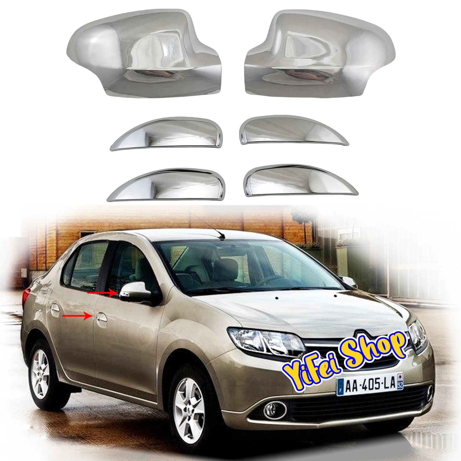2012 2013 2014 2015 2016 For Renault Logan II Symbol III New Car ABS Chrome Rearview Accessories Plated Door Mirror Cover Trim