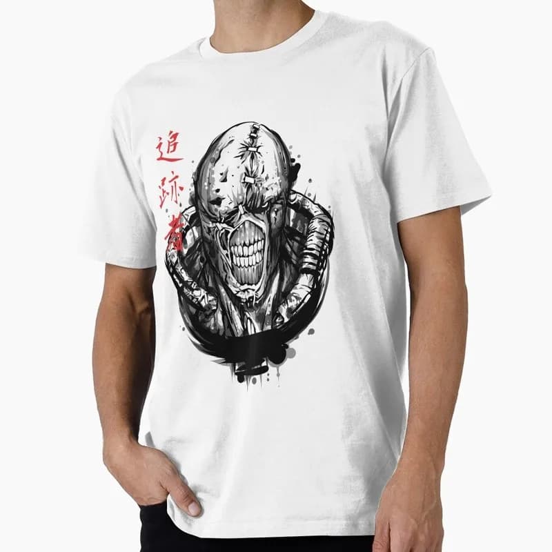 T Type Vintage Resident Evil Nemesis T‑Shirt Biohazard Survival Horror Game Graphic Unisex Tee Retro Dark Gamer Streetwear