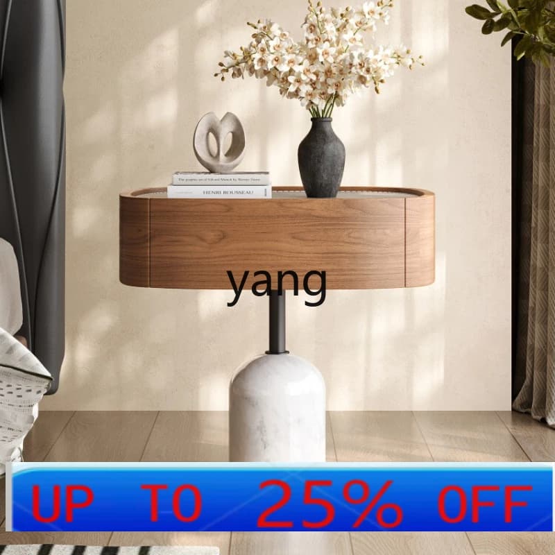 LHH  bedside table light luxury high-end marble edge storage cabinet small drawer cabinet